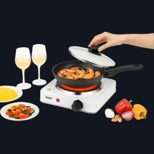 Cocina Eléctrica Cocinilla Encimera 1000w Antiadherente Blanca