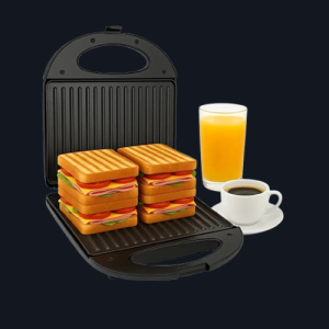 Sandwichera Eléctrica Antiadherente 1400w Control Temperatura Negro